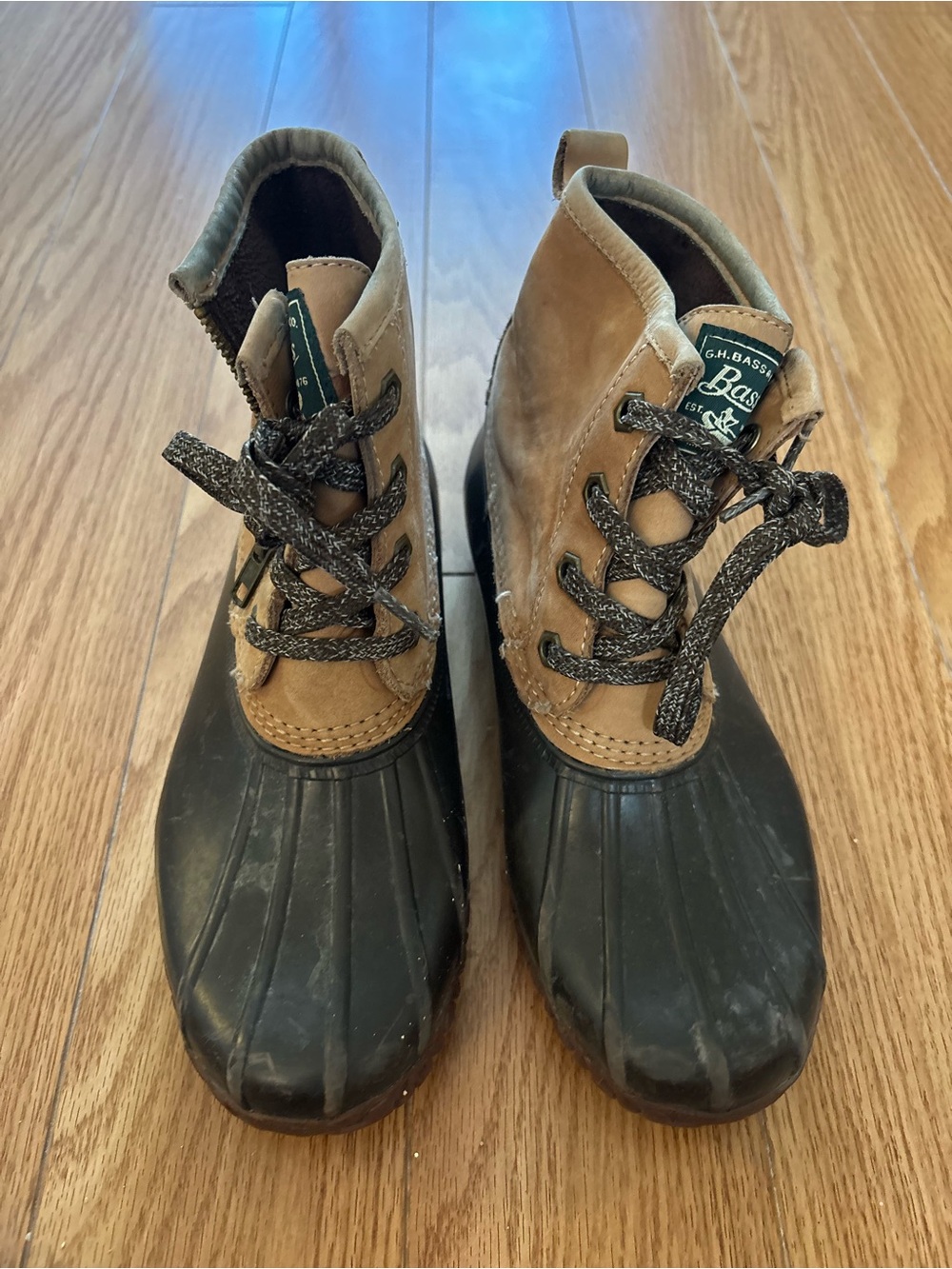 G.H. Bass & Co. Women’s Tan and Black Waterproof Duck Boots